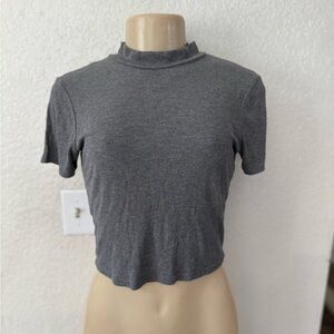 Tilly's Charcoal Gray Crop Top Destined y2k